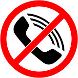 No phone, telephone prohibited symbol. Vector.