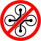 No drone, multicopter prohibited symbol. Vector.