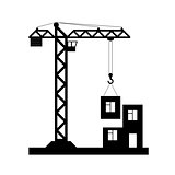 Building Tower crane icon - vector.