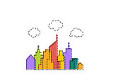 Colorful vector cityscape design