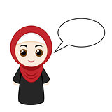 Cartoon girl with hijab