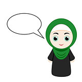 Cartoon girl with hijab