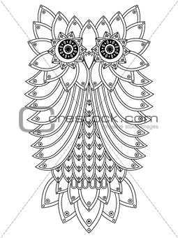 Big ornamental owl outline