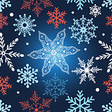 Seamless graphic pattern with snowflakes