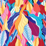 Seamless  pattern with leaves