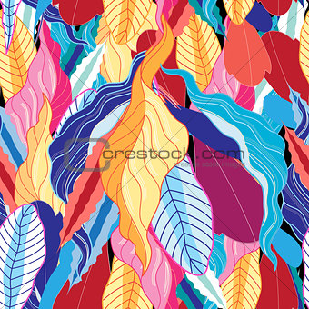 Seamless  pattern with leaves