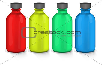 colorful plastic bottles