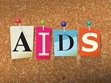 AIDS Concept Pinned Letters Illustration