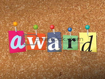Award Concept Pinned Letters Illustration