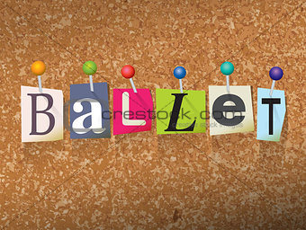 Ballet Concept Pinned Letters Illustration