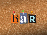 Bar Concept Pinned Letters Illustration