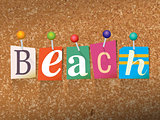 Beach Concept Pinned Letters Illustration