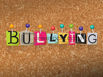 Bullying Concept Pinned Letters Illustration