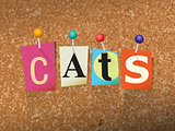 Cats Concept Pinned Letters Illustration