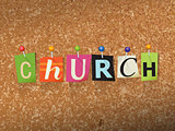 Church Concept Pinned Letters Illustration