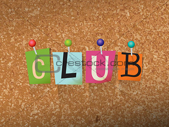 Club Concept Pinned Letters Illustration