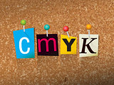 CMYK Concept Pinned Letters Illustration
