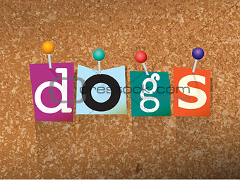 Dogs Concept Pinned Letters Illustration