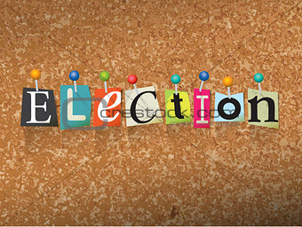 Election Concept Pinned Letters Illustration