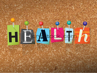 Health Concept Pinned Letters Illustration