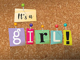 It's a Girl Concept Pinned Letters Illustration