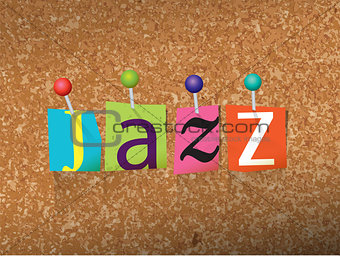 Jazz Concept Pinned Letters Illustration
