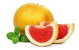 Ripe grapefruit and mint