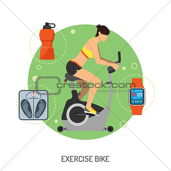 Exercise Bike and Fitness Concept