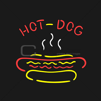 Vector Symbol Neon Hot Dog