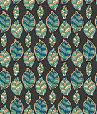 Vector abstract hand drawn seamless pattern with leaf