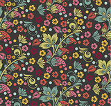 Vector colorful floral seamless pattern