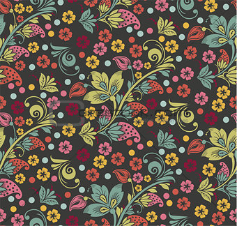 Vector colorful floral seamless pattern