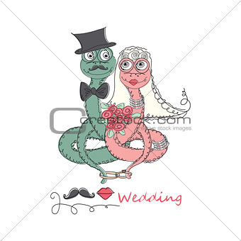 Vector Hand drawn romantic universal trendy card with characters