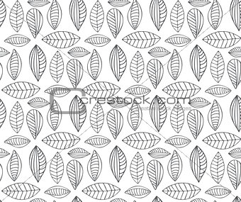 Vector Hand drawn seamless pattern with leaf