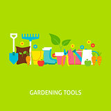 Gardening Tools Vector Flat Concept
