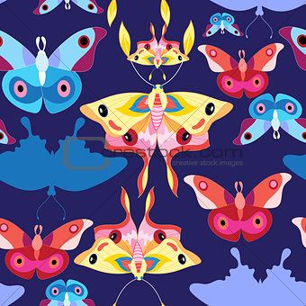 Pattern multicolored butterflies