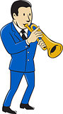Musician Playing Trumpet Cartoon