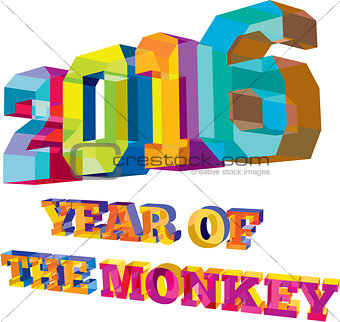 2016 Year of the Monkey Low Polygon