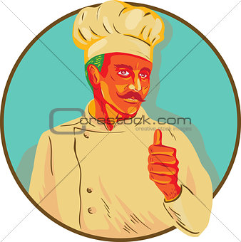 Chef With Mustache Thumbs Up Circle WPA