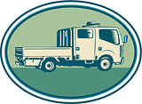 Double Cab Pick-up Truck Oval Woodcut