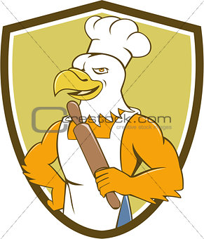 Bald Eagle Baker Chef Rolling Pin Crest Cartoon