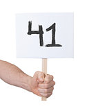 Sign with a number, 41