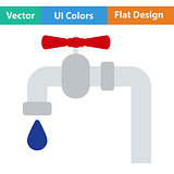 Flat design pipe with valve icon