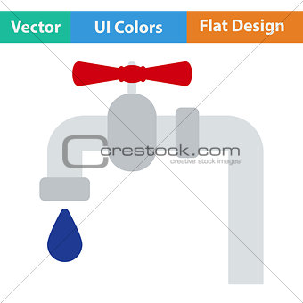 Flat design pipe with valve icon