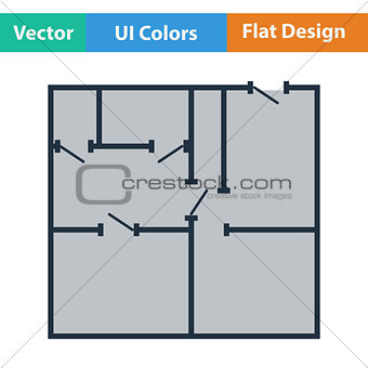 Flat design icon of apartment plan