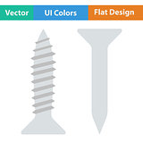 Flat design icon of screw and nail