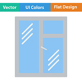 Flat design icon of closed window frame