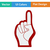 Fan foam hand with number one gesture icon