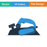 Flat design icon of electric planer
