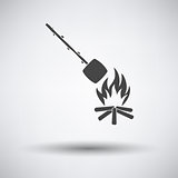 Camping fire with roasting marshmallo  icon